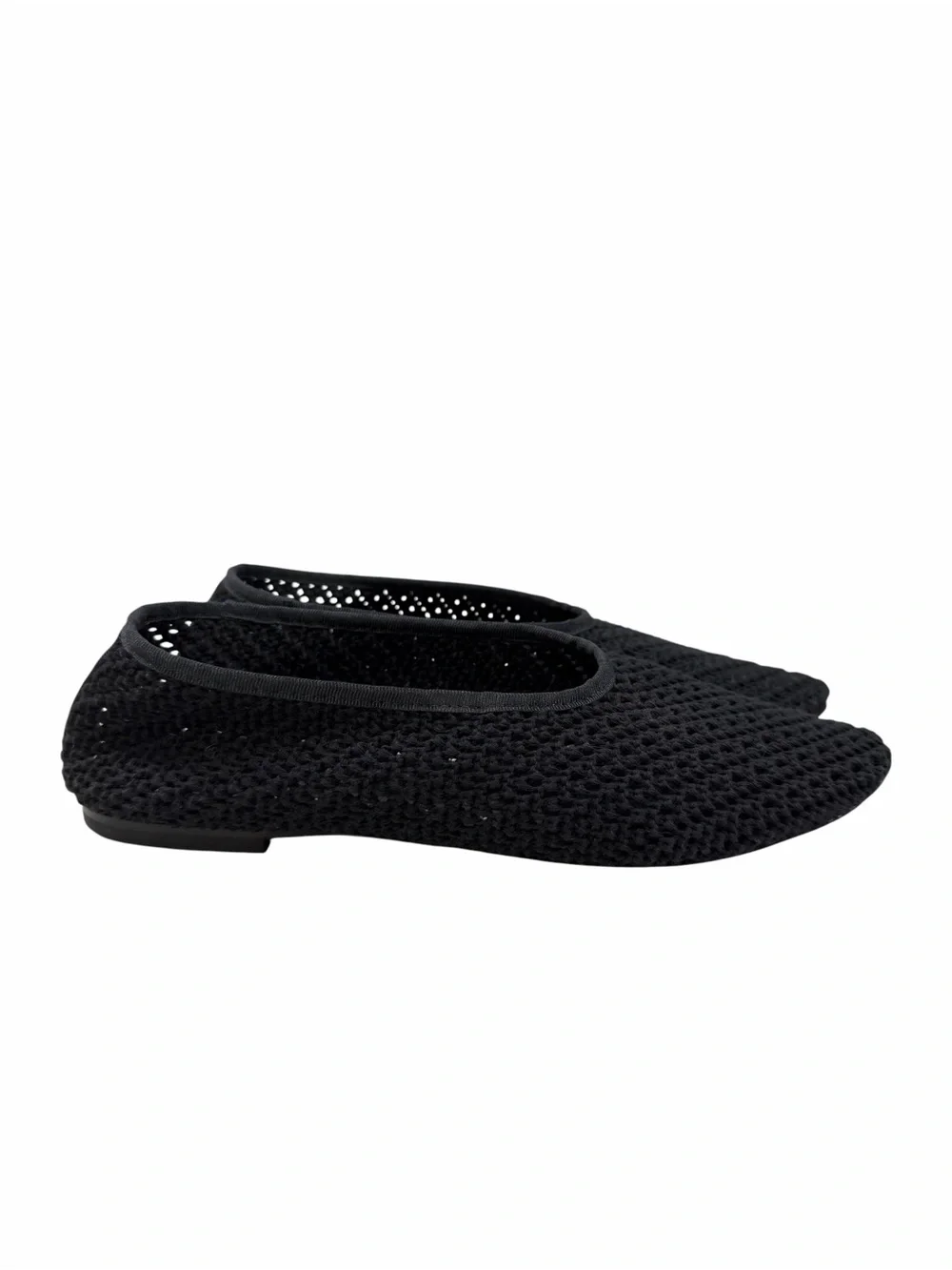 NWOB Staud Alba Black Crochet Ballet Flat Shoes Women’s Size 38/ US 8